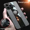 iPhone 15 14 13 12 11 Pro Max Plus Mini Cover Luxury Skin Feeling Magnet Car Holder Ring Stend Puque