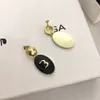 Luxusmarke beschriftete schwarze runde Ohrringe für Frauen Mori-Stil süße coole süße kleine Fee Temperament Silber Ohrstecker Ohrstecker Großhandel
