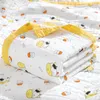 Baby Swaddle Pasgeboren Swadding katoen gaas wraps zomers badhanddoeken geprinte quilt 6 lagen badkamer dekens wandelwagen deksel peuter swaddles baby gewaden bc712