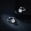 Creolen Wong Rain 925 Sterling Silber VVS1 3EX 6,5 MM Echter Moissanit Diamant Einfacher Hochzeitsschmuck GRA Großhandel