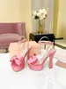 Ny Silk Designer Women's High Heels Party Fashion Girl Sexy Dance Shoes Wedding Shoes Double Strap Sandals 35-42