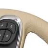 Rattskydd Beige Artificial Leather Hand-sömnad bil rattskydd för Fiat 500 2015-2021 500C 2016 2017 2018 2019 2020 2021 G230524 G230524