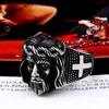 Mannen Hoge Kwaliteit Zilverkleurige Jesus Cross Ringen Trouwring Hip Hop Sieraden