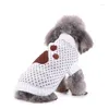 Dog Apparel Bone Clothes Jumper Striped High Collar Christmas Snowflake Model Autumn And Winter Dogs