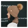 القبعات الأوشحة مجموعات الخريف شتاء نساء سميكة دافئة GSZM023 الموضة مجموعة Threepiece مجموعة من القناع المري