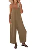 2023 Verano Mujer Vestidos casuales Nuevos pantalones de mujer Bolsillo de color sólido suelto casual sling jumpsuit