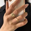 Cluster Rings Modern Jewelry 2 Pcs Set Design Selling Hip Hop Round Gold Color Metal For Girl Fine Accessories