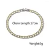 Charmarmband Köp 2023 Trendigt guld/silverfärg Cubic Zirconia Chain för eleganta kvinnor Luxury CZ Crystal Wedding SMEEXKE KVINNA KVINNA