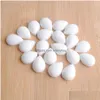 Loose Gemstones Natural White Jade Teardrop 13X18Mm Cabochon No Hole Beads For Diy Jewelry Making Earrings Bracelets Necklace Rings Dhq7S