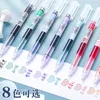 Stylos à bille 8pcs luxe haute qualité aiguille type gel droit liquide 8 couleur stylo eau papeterie bureau fournitures scolaires écriture 230523