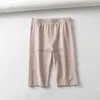 Kvinnors shorts sexiga kvinnor bomull hög midja elastisk ren färg smal knälång cykel shorts kvinnlig y23