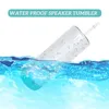 Sublimation 20oz Bluetooth Speaker Tumbler Skinny Straight Tumblers Stainless Steel Vacuum Insulated Music Cups Water Boottle With Waterproof Wireless Speaker