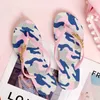 Sandals Womens New Printed Flip flops Anti slip Casual Sandals Cartoon Clip on Slippers Wear Flat Waterproof Beach Shoes 230417