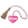 Fiori decorativi per la festa della mamma, perline di legno, ghirlanda, perline di fattoria, decorazioni in legno