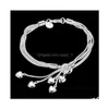 Braccialetti con ciondoli Sterling Sier placcato Tai Chi Hanging Heart Bracciale Gssb067 Fashion 925 Plate Jewelry Drop Delivery Dhoaj