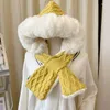 Foulards automne et hiver 2023 chapeau en peluche bavoir laine à tricoter pâte frite torsion chaude Protection des oreilles coupe-vent japonais
