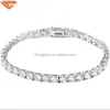 Jóias finas personalizadas 6.5-9 polegadas Moissanite Cut Cut Moissanite Diamond Sterling Silver 925 Bracelet Women Tennis Chain para presente