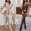 Calze Calze Donna Body Lingerie Cavallo aperto Bodystocking Donna sexy Intimo Collant Abbigliamento da notte Intimo a rete Sissy Comes Dress Y23