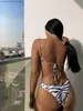 Traje de baño de mujer Triangle Tie Side Bikinis Mujeres Traje de baño sexy Traje de baño de dos piezas 2022 Bikini Set Summer Beach Patrón de cebra Traje de baño T230524