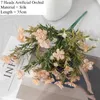 Декоративные цветы венки Zerolife Silk Artificial Wed Decor 7 головы 35 см орхидея букет для домашнего сада комнаты вазы Рождество 2023