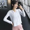 Active Shirts Women T-Shirts Autumn Long-Sleeved V-Neck Quick-Drying Breathable Clothes Yoga Loose Casual Outer Wear Thin Fitness Sports Top