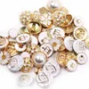 Sewing Notions Tools White metal mixed with any style sweater coat decoration button accessories DIY 50Pcs/Lot JS-mix002 P230523