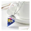 Pendant Necklaces Drifting Bottle Necklace Glass Er Dried Flowers Hay Wishing Gsfn290 With Chain Mix Order Drop Delivery Jewelry Pend Dh8Fw