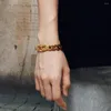 Связанные браслеты Fongten Cool Hip Hop Charm Bracelet Bracelet из нержавеющей стали золото/черный/серебряный цвет Специальные викинги мужская цепочка