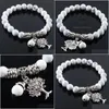 Beaded White Turquoises Semiprecious Stones Bracelet 8Mm Beads Tree Of Life Charms Jewelry K3220 Drop Delivery Bracelets Dhno4