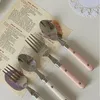 Dinnerware Sets Stainless Steel Fork Spoon Eco Friendly Reusable Kitchen Utensils Tableware Household Accessories