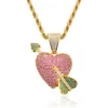 Collane con ciondolo Out Bling Collana a forma di cuore con zirconi cubici per regalo di gioielli da donna