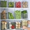 Bottiglie di stoccaggio Contenitore per frigorifero Contenitore per alimenti in plastica per conservare frutta e verdura fresca Cestino da cucina per l'organizzazione