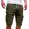 Herr shorts sommar män avslappnad solid mens i full storlek M-4XL elastiska mitten av midjan fickor korta byxor streetwear hommemen's