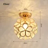 Plafondlampen 12W Noordse bloem ball led lamp E27 Tiffany Iron Acryl Petal ingelegde kroonluchter Aisle Corridor Home Decor Light