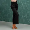 Abbigliamento da palcoscenico Pantaloni da ballo neri da sala da ballo Donna Tap Salsa Costume da ballo Costume da pratica latina Abiti firmati DL7593