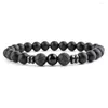 Strand Simple 8mm Stone Beads Seven Chakras Yoga Beaded Bracelet For Women Charm Couple Boho Jewelry Gifts Wholesale