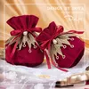 Emballage cadeau 10 pièces sac de bonbons de mariage avec couronne vin rouge année européenne chanceux créatif fournitures d'emballage de noël