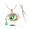 Pendant Necklaces Fashion Eyes Crystal Tears Eyelash Necklace Gsfn059 With Chain Mix Order Drop Delivery Jewelry Pendants Dhzzp