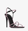 Top Brand Donna Clara Sandali Scarpe Raso di seta Punta a punta Tacchi a spillo Lady Party Wedding Lady Gladiatore Sandali Verde Nero Rosa EU36-43