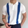 Męskie polo letnie męskie koszula polo z krótkim rękawem Polo Business T Shirt Wysokiej jakości męską koszulę polo Casual Knit Shirt 230524