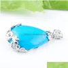 Anhänger Halsketten Natürliche Edelstein Stein Teardrop Blau Türkis Liebe Perlen Reiki Chakra Heilung Halskette Kette Schmuck N3465 Drop Delive Dhkn9