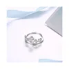 Tre anelli di pietra Anello da donna in argento sterling placcato cuore corona zircone Gssr905 Fashion 925 Plate Drop Delivery Jewelry Dhagj
