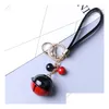 Sleutelringen Twocolor Bell Keychain PU Leer touw Autobas hanger geschenk R198 Mix Bestel 20 stuks veel sleutelhangers Drop levering sieraden DHR4C