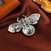 Brosches Morkopela Barock Rhinstone Bee Crystal Brosch Vintage Luxury For Women Bankettdräkt och smycken