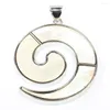 Pendant Necklaces Natural Abalone Shell Reflective Circular Spiral Shape Boho For Charms Women Jewelry Making DIY Necklace Parts Wicca