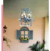 Люстры цветочная декора для подвесной люстры D42см H43 см. Синий цвет железный столовая живая розовая лампа лампа дома украшение