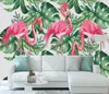 Wallpapers flamingo jungle bloem behang 3d muur muurschilderingen canvas print kunst decor bloemen papier roll contact papel de parede