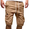 Herr shorts sommar män avslappnad solid mens i full storlek M-4XL elastiska mitten av midjan fickor korta byxor streetwear hommemen's