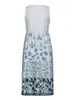 Plus size jurken Casual vrouwen zomer Midi -jurk 5xl 2023 grote bloemenprint mouwloze bemanningsleden een lijn boho strand