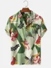 Men's Casual Shirts Summer Male Shirt Oversized Holiday Floral Short Sleeve Buttons Tops Dazn Social Luxury Clothing Men Hawaii Black